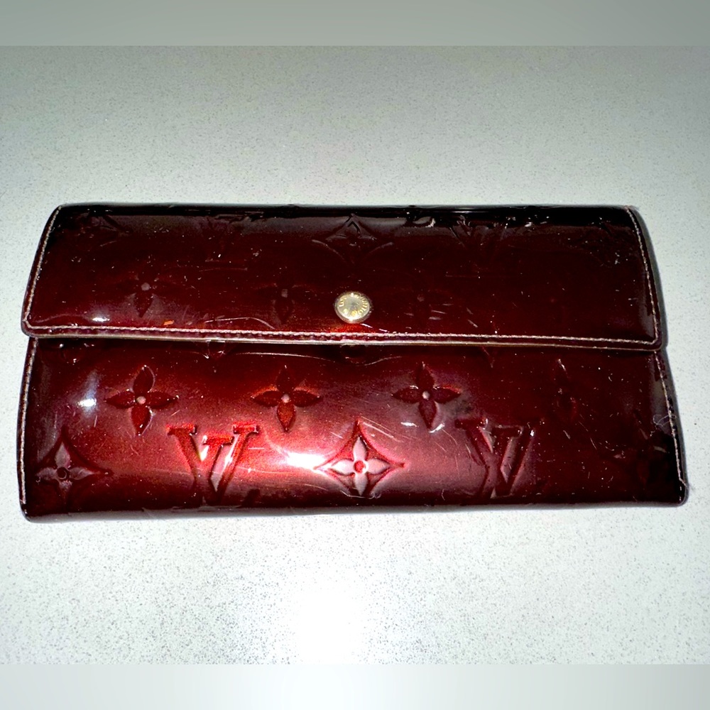 Louis Vuitton Monogram Brown Vernis Long Wallet Used (Authentic) -Serial# TH2069